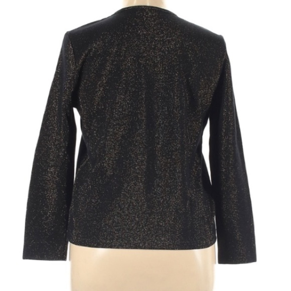 Basic Edition v neck black gold metallic pullover sweater XL women’s - Picture 3 of 9